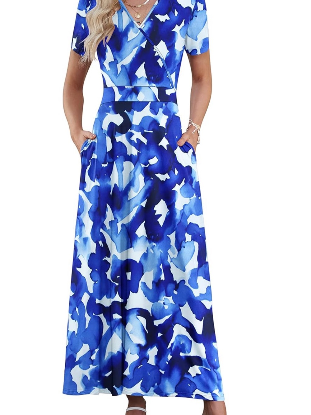 AUSELILY Maxi Dress Ankle Length Floral XL 16-18
